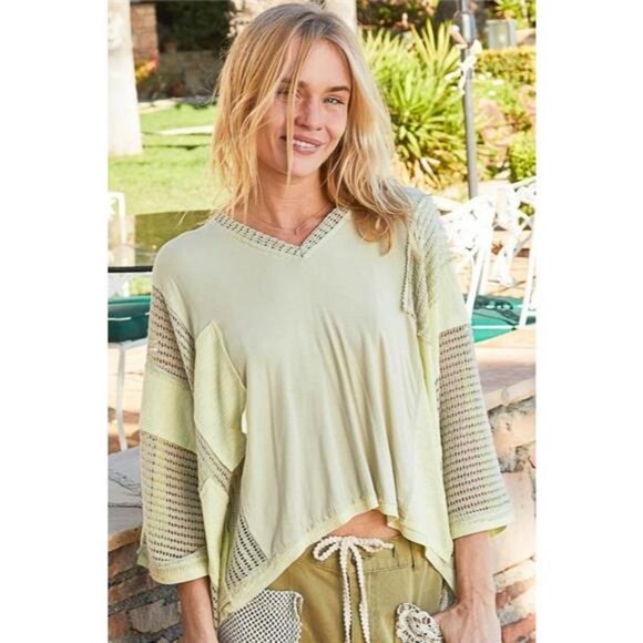 POL Tops - POL High-Low‎ Contrast V-Neck Top